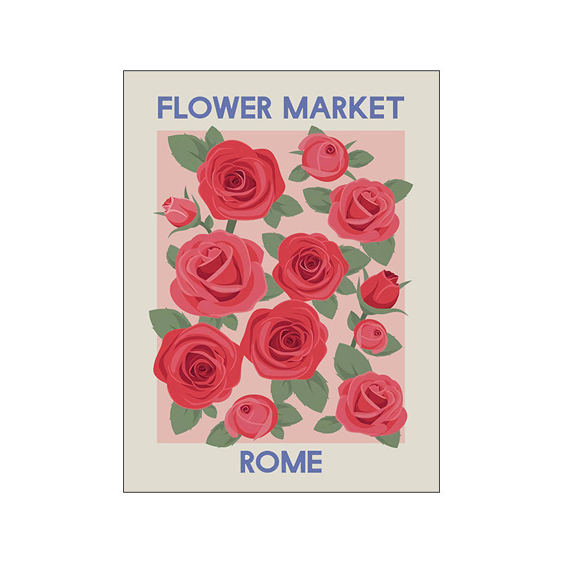 HKM-124115 American Flower Abstract Canvas Decorative Painting – Micro Spray Art on Canvas