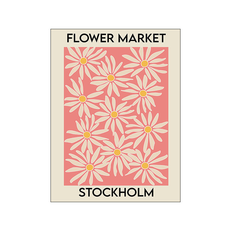 HKM-124115 American Flower Abstract Canvas Decorative Painting – Micro Spray Art on Canvas