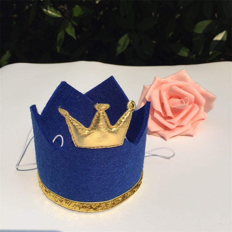 HKM-124115 Pet Birthday Crown with Bow - Non-Woven Dog and Cat Party Hat, 9.5CM Diameter