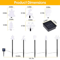HKM-124243 Christmas Solar Stake Lights Set - 5-Piece Outdoor Decoration with Reindeer, Snowflake, Bell, Tree, and Santa Designs, IP44 Waterproof, Eco-Friendly Warm Yellow LED