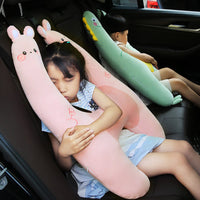 HKM-124243 Cute Animal Neck Pillow for Baby Car Seat - Pink Rabbit, Dinosaur, Purple Alpaca