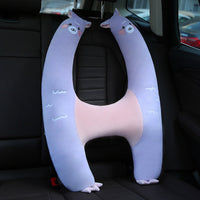 HKM-124243 Cute Animal Neck Pillow for Baby Car Seat - Pink Rabbit, Dinosaur, Purple Alpaca