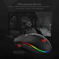HKM-124627 Wired Gaming Mouse with Adjustable DPI, Ergonomic Design, 9 Buttons, Black