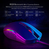 HKM-124627 Wired Gaming Mouse with Adjustable DPI, Ergonomic Design, 9 Buttons, Black