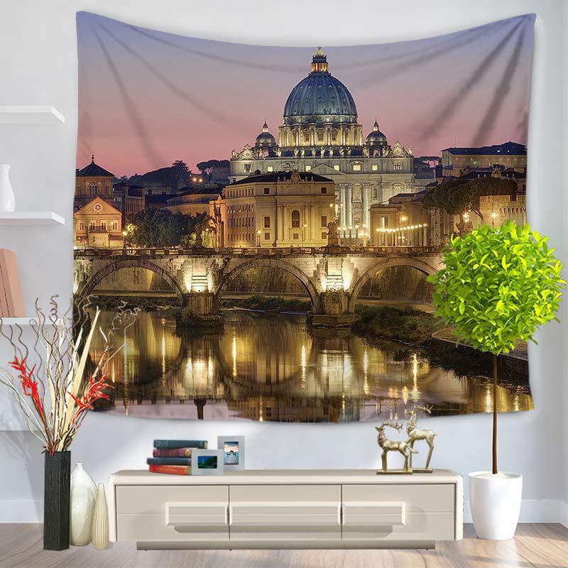 HKM-124819 Fashion Tapestry Wall Hanging - Size Options: 150CM x 130CM & 150CM x 200CM - Lightweight Polyester with Sun Protection