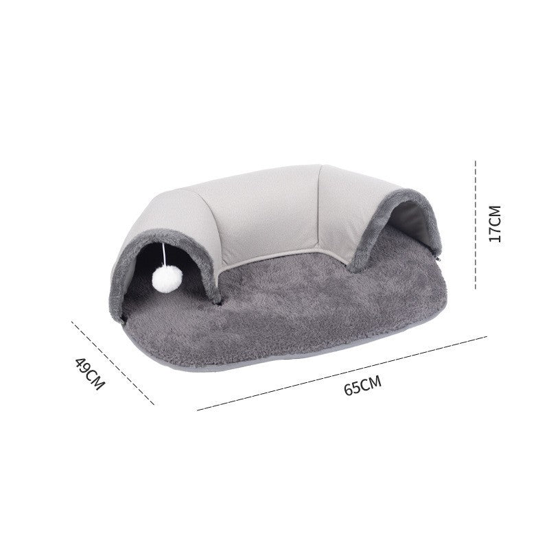 HKM-124947 Cozy Plush Cat Tunnel Nest in Small and Large Sizes
