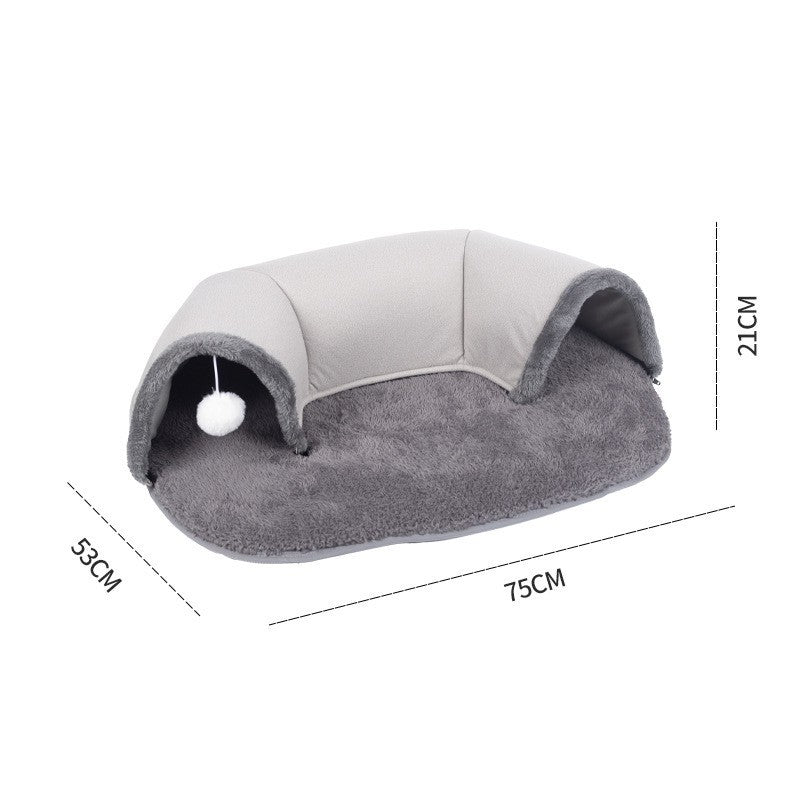 HKM-124947 Cozy Plush Cat Tunnel Nest in Small and Large Sizes