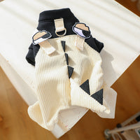 HKM-125075 Casual Khaki Polyester Suspender Trousers for Dogs - Cute Cartoon Design