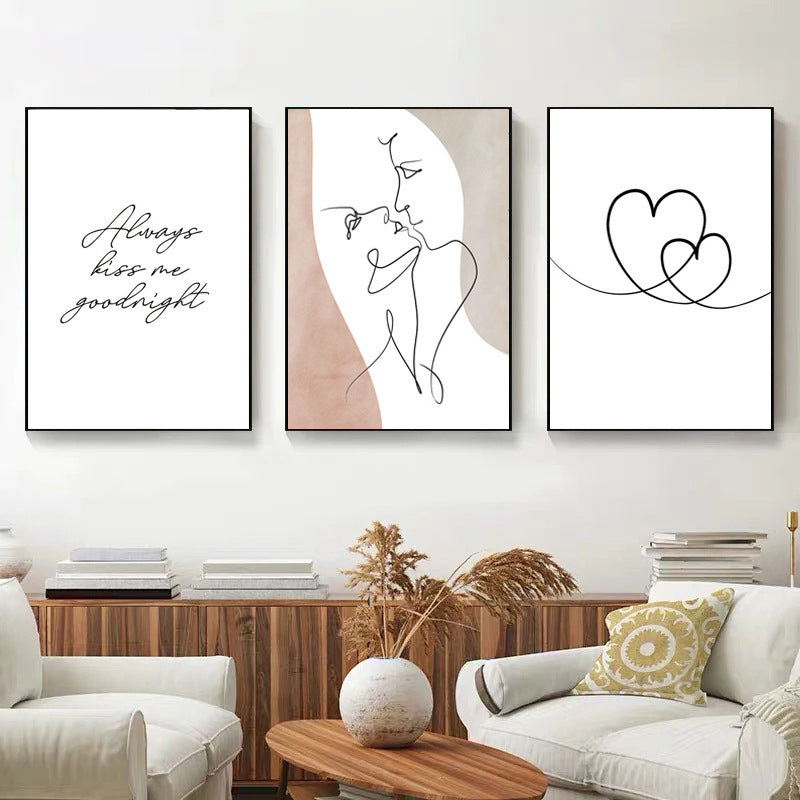 HKM-125267 Abstract Nordic Still Life Canvas Art for Living Room and Bedroom Decor