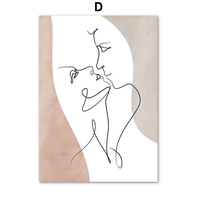 HKM-125267 Abstract Nordic Still Life Canvas Art for Living Room and Bedroom Decor
