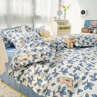 HKM-125267 Geometric Pattern Four-Piece Bedding Set with Quilt Covers in Multiple Sizes