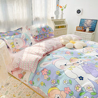 HKM-125267 Geometric Pattern Four-Piece Bedding Set with Quilt Covers in Multiple Sizes