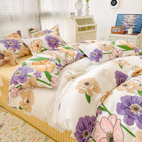 HKM-125267 Geometric Pattern Four-Piece Bedding Set with Quilt Covers in Multiple Sizes