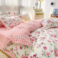 HKM-125267 Geometric Pattern Four-Piece Bedding Set with Quilt Covers in Multiple Sizes