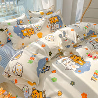 HKM-125267 Geometric Pattern Four-Piece Bedding Set with Quilt Covers in Multiple Sizes