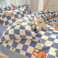 HKM-125267 Geometric Pattern Four-Piece Bedding Set with Quilt Covers in Multiple Sizes