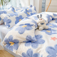 HKM-125267 Geometric Pattern Four-Piece Bedding Set with Quilt Covers in Multiple Sizes