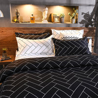 HKM-125267 Geometric Pattern Three-Piece Bedding Set with Quilt Cover and Pillowcases