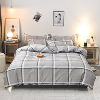 HKM-125267 Geometric Pattern Three-Piece Bedding Set with Quilt Cover and Pillowcases