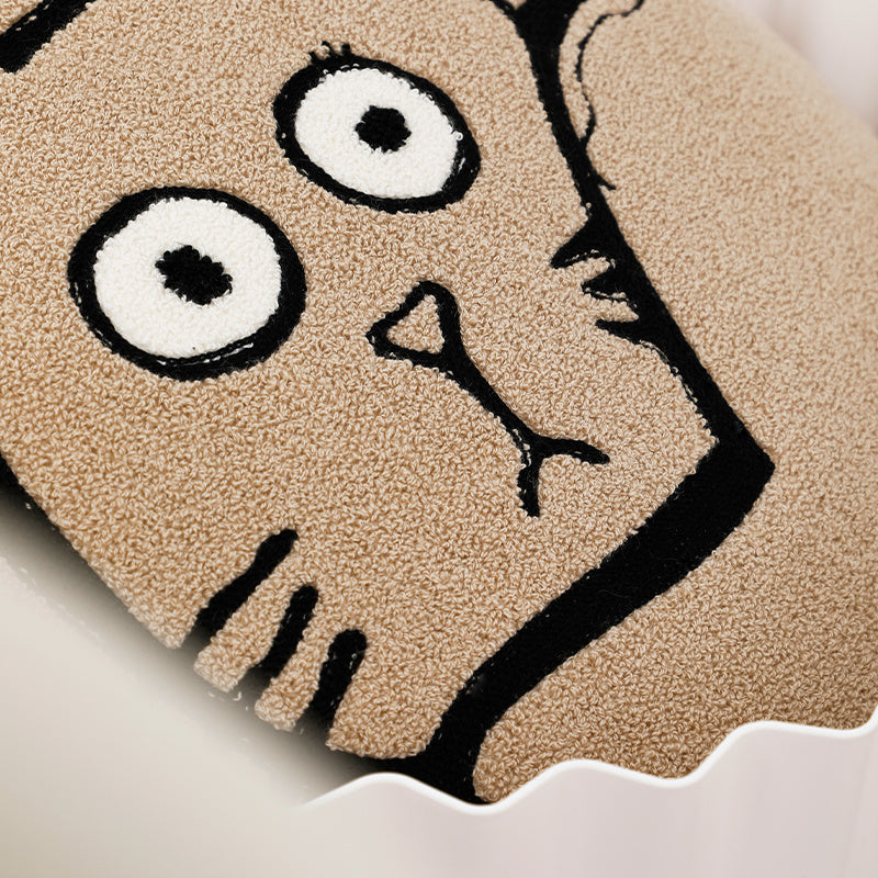 HKM-125331 Round Cute Cartoon Sofa Pillow for Living Room - 50cm Diameter, Cat Design