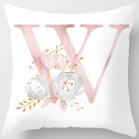 HKM-125395 26 Letters Peach Skin Printed Pillowcase, Single-Sided, 45x45 cm