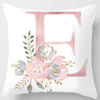 HKM-125395 26 Letters Peach Skin Printed Pillowcase, Single-Sided, 45x45 cm