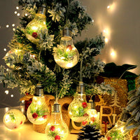 HKM-125395 Christmas Snow Globe String Lights - 13.78FT with 10 LED Bulbs, Battery Powered, Indoor Decorative Lighting