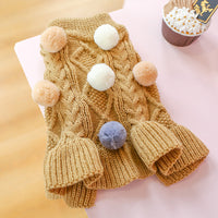 HKM-125523 Cozy Woolen Pet Skirt in Coffee and Pink - Available in Multiple Sizes