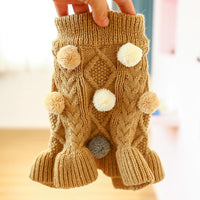 HKM-125523 Cozy Woolen Pet Skirt in Coffee and Pink - Available in Multiple Sizes
