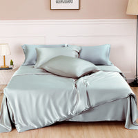 HKM-125587 Solid Color Silk Four Piece Bedding Set in Modern Nordic Style