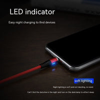 HKM-125651 TYPE-C Magnetic Charging Cable with Indicator Light - 1-2m Woven Length