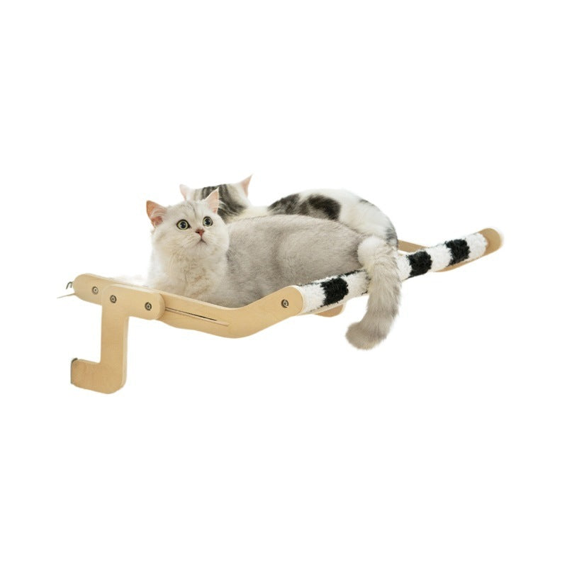 HKM-125779 Cat Climbing Frame with Hanging Bed in Various Colors - Wooden Pet Bed for Cats