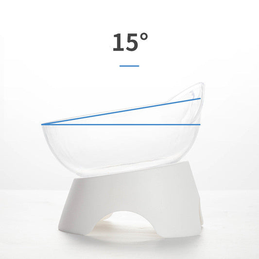 HKM-125779 Non-slip High Feet Cat Bowl with Oblique Mouth Design