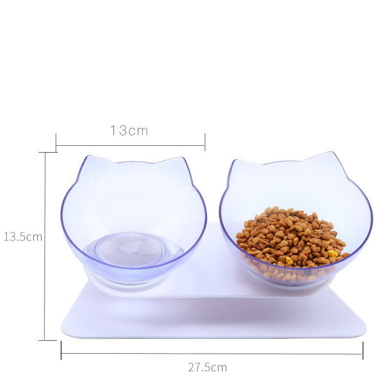 HKM-125779 Non-slip High Feet Cat Bowl with Oblique Mouth Design