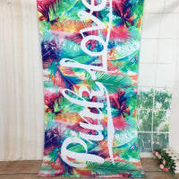 HKM-125843 Cotton Summer Beach Towel for Adults - Versatile Velvet and Terry Design, Ideal for Swimming, Yoga, and Picnic Use
