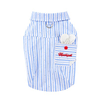 HKM-125843 Cute Blue Summer Thin Shirt for Pets - Casual Style, Polyester-Cotton Blend