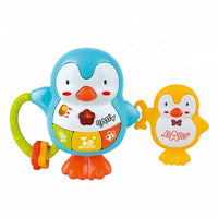 HKM-125907 Electric Penguin Baby Rattle Toy with Light and Sound for Infants Ages 2-4