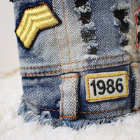 HKM-126035 Denim Vest for Dogs in Sand Wash Cowboy Style