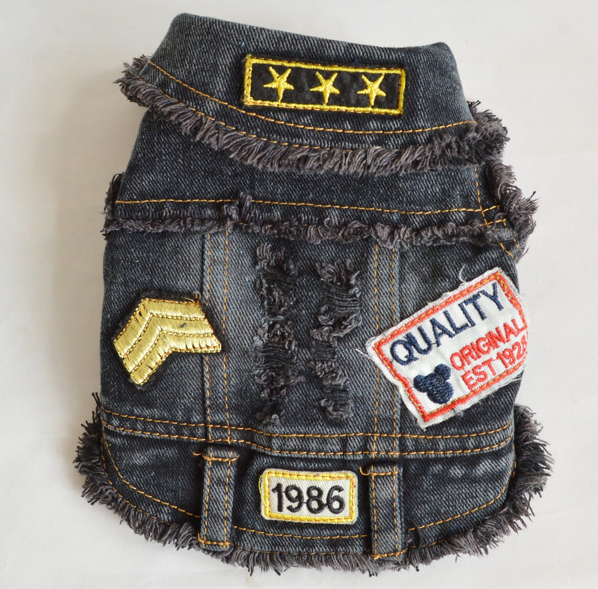 HKM-126035 Denim Vest for Dogs in Sand Wash Cowboy Style