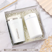 HKM-126035 Elegant Ceramic Business Partner Gift Set in White and Green - Creative European Style, 20*8.5