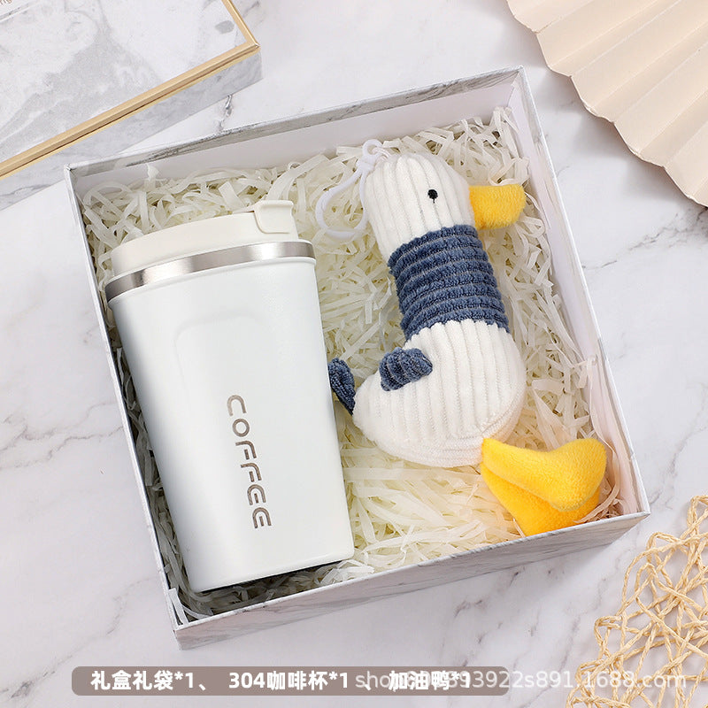 HKM-126035 Elegant Ceramic Business Partner Gift Set in White and Green - Creative European Style, 20*8.5
