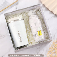 HKM-126035 Elegant Ceramic Business Partner Gift Set in White and Green - Creative European Style, 20*8.5