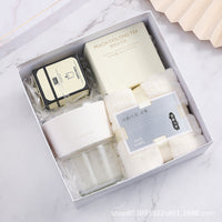 HKM-126035 Elegant Ceramic Business Partner Gift Set in White and Green - Creative European Style, 20*8.5