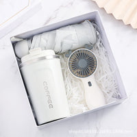 HKM-126035 Elegant Ceramic Business Partner Gift Set in White and Green - Creative European Style, 20*8.5