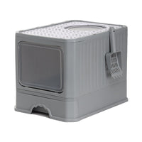 HKM-126099 Foldable Cat Litter Basin with Double Doors - Available in Multiple Colors
