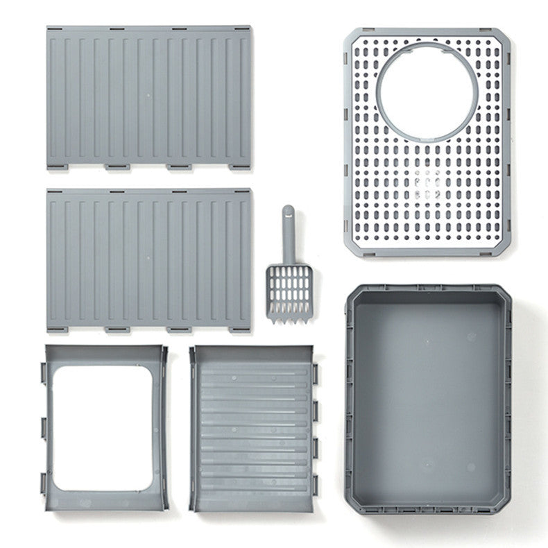 HKM-126099 Foldable Cat Litter Basin with Double Doors - Available in Multiple Colors
