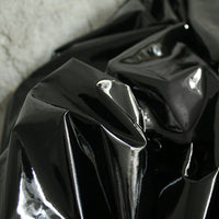 HKM-126099 High Gloss Sparkling Stretch Leather Waterproof Fabric for Clothing - Black & White Options Available
