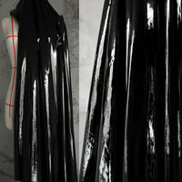 HKM-126099 High Gloss Sparkling Stretch Leather Waterproof Fabric for Clothing - Black & White Options Available