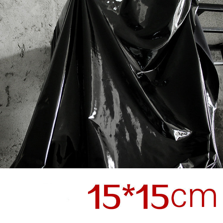 HKM-126099 High Gloss Sparkling Stretch Leather Waterproof Fabric for Clothing - Black & White Options Available