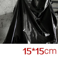 HKM-126099 High Gloss Sparkling Stretch Leather Waterproof Fabric for Clothing - Black & White Options Available